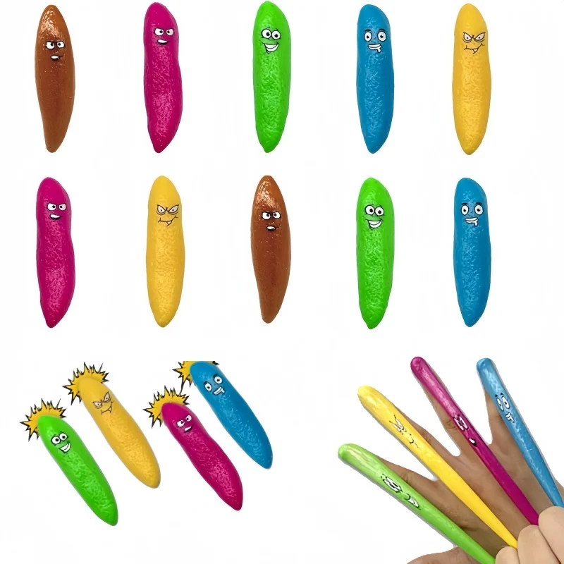10pcs Finger Catapult Funny Poo Toys Sticky Wall Toy Pranks Decompression Creative for Kids Party Favor Adult Vent Stress Relief