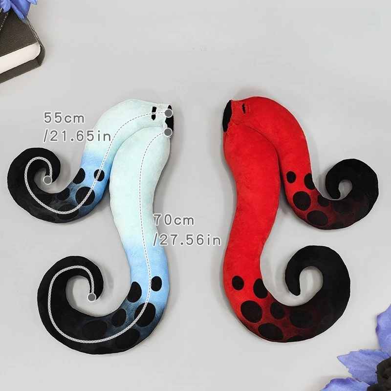 Lolita Plush Sea Monster Demon Cat Ears Headwear Furry Spot Tentacle Headband Halloween Cosplay Headdress Blue Red Party Props