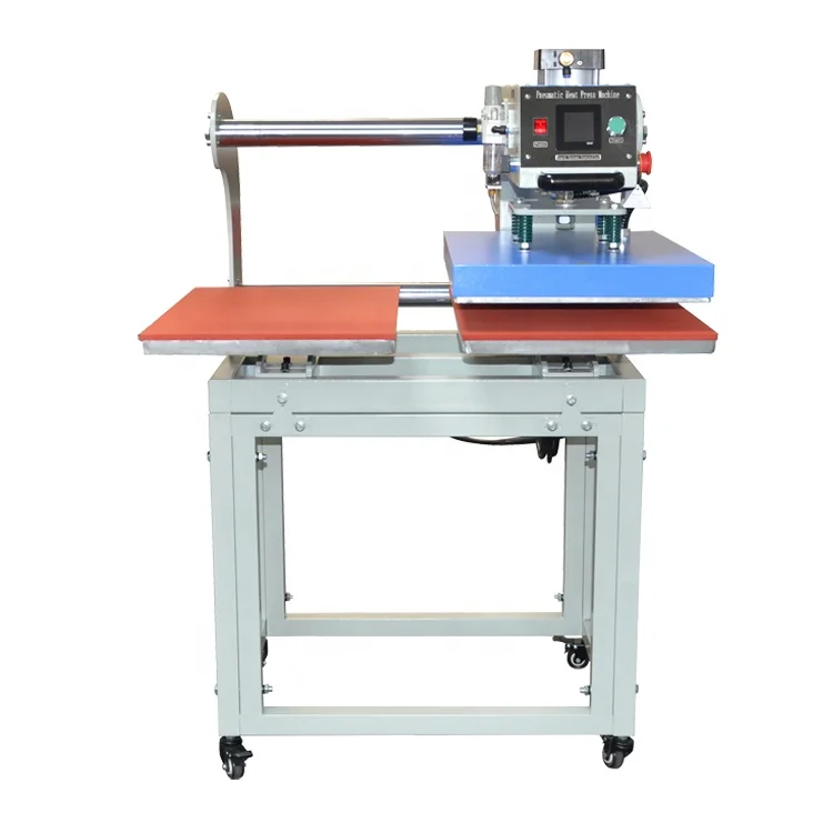 China Made Pneumatic Heat Press, Fully Automatic Double Station Machine with Movable Heating Plate