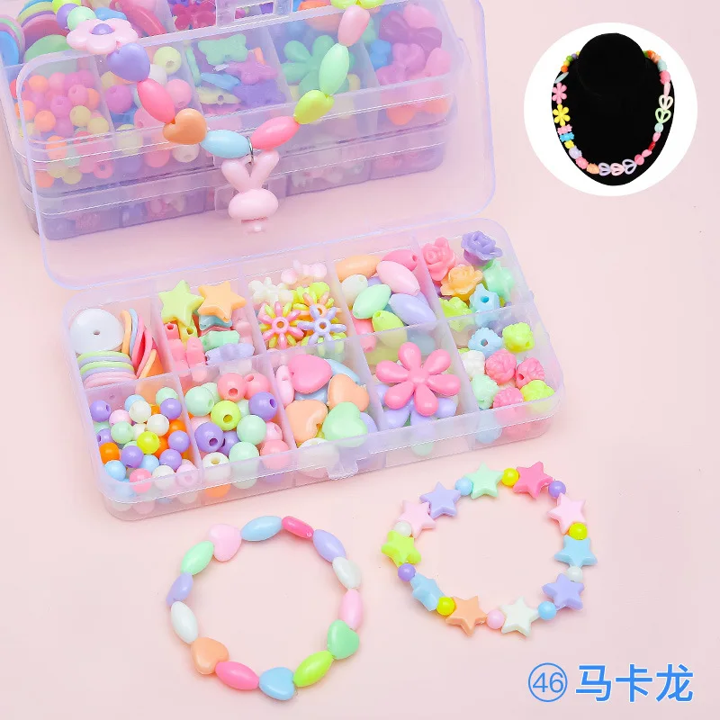 DIY Handmade Beaded Girls' Beaded Educational Toys Jewelry Bracelet Necklace Jewelry Beaded Gift Box Holiday Gifts