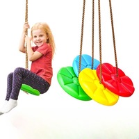 Kid's Disc Swings Indoor Outdoor Sport Swing Garden Swing Kids Hanging Seat Toys with Height Adjustable Ropes Baby Rocking Chair