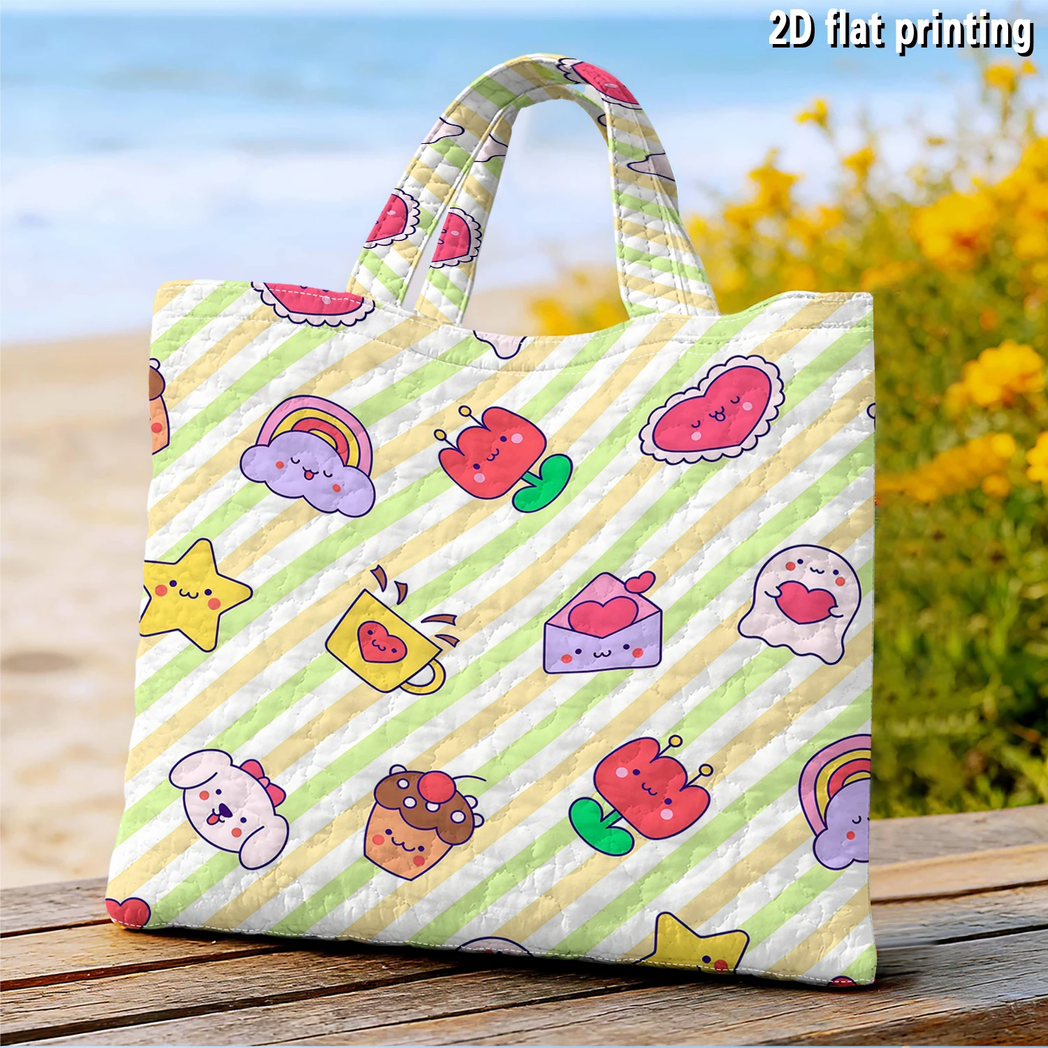 Women Fashion Fun - Stripe Cute Doodle Women canvas shoulder
