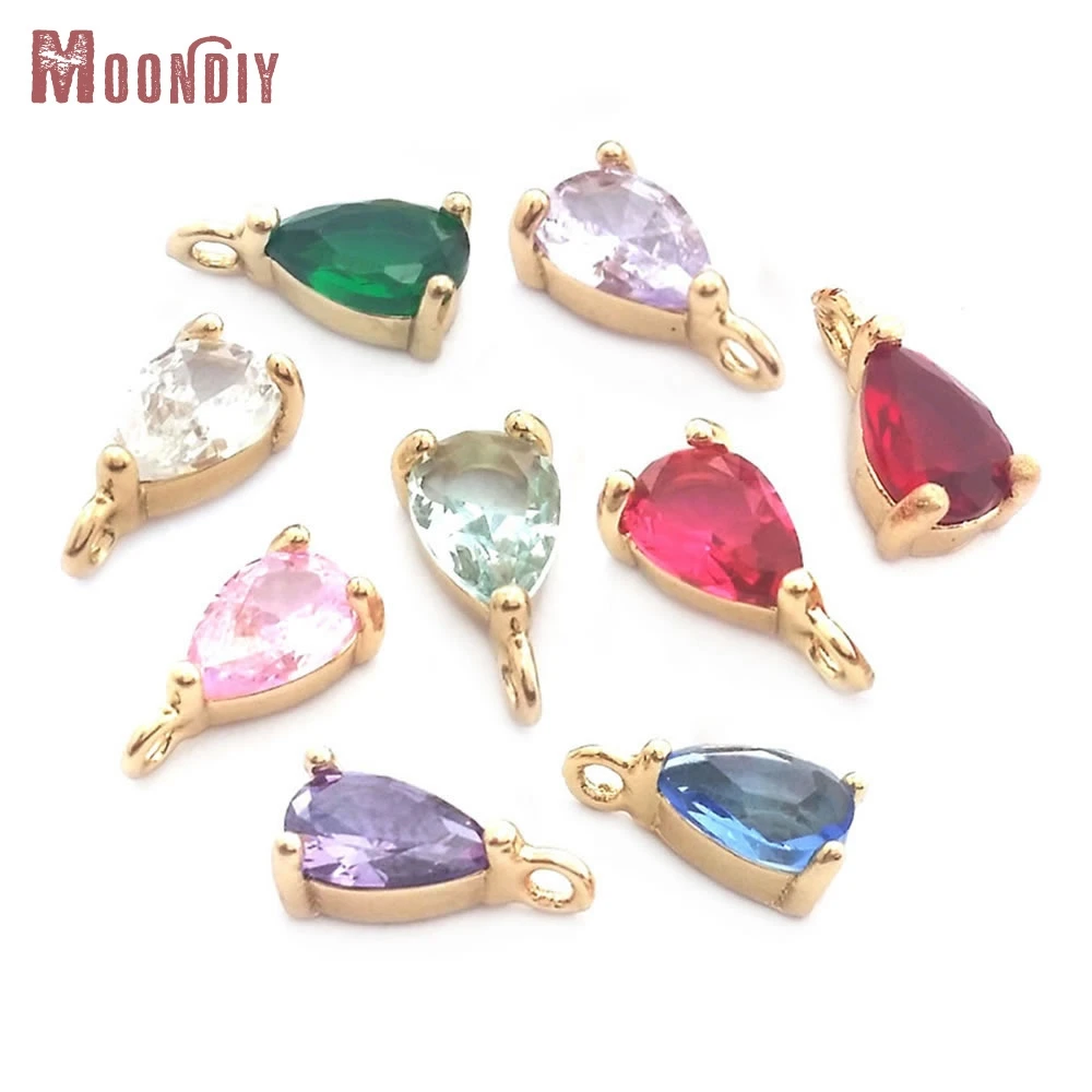 10 قطعة 4x6 مللي متر عالية الجودة الشمبانيا الذهب اللون النحاس قطرة شكل Charms المعلقات مجوهرات أقراط النتائج اكسسوارات