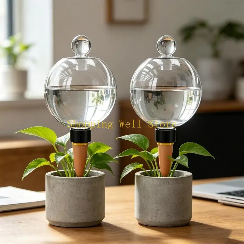KX4B Large Capacity Transparent Plastic Plant Watering Spikes 19Oz Slow Release Watering System For Vacation Houseplant Care