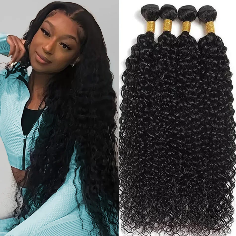 

Curly Human Hair Bundles Deep Wave Human Hair Wig 10-32 Inches Brazilian Remy Unprocessed Weaving Water Wave Wig For Black Women