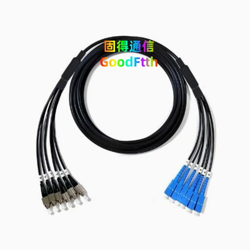 Armored Tactical Patch Cord SC-FC FC-SC UPC SM 6 Core 100m 150m 200m 250m 300m 350m 400m 450m 500m 600m TPU Cable 6Core GoodFtth