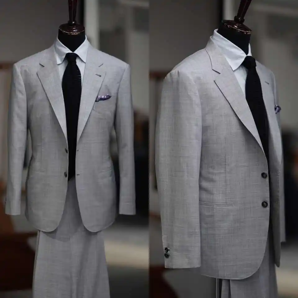Casual Suits For Men Single Breasted Notched Lapel Jacket Sets 2 Pieces Loose Fit Customized Costume Homme