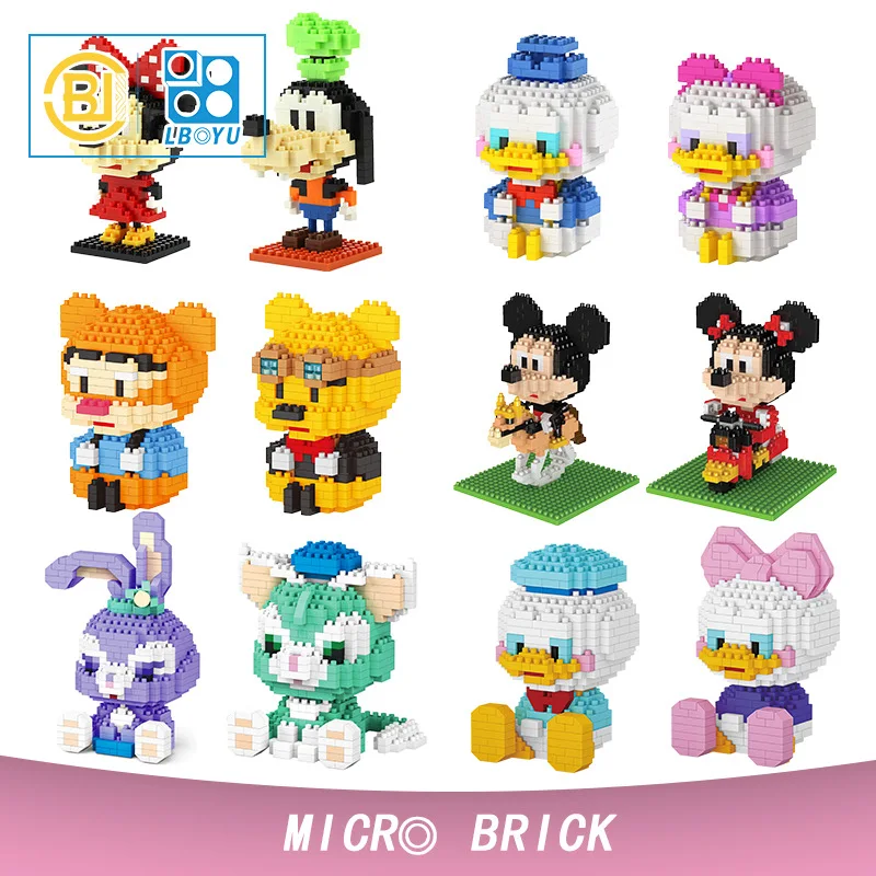 Disney Mickey and Minne Microparticle Bricks DIY Mickey Mouse Building Blocks Model Assembled Toys Children's Gifts