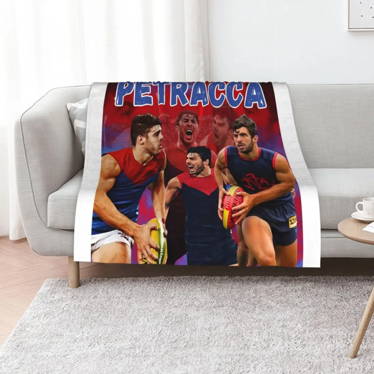 

Christian Petracca Melbourne Football Club AFL Throw Blanket Soft Beds Multi-Purpose Weighted Fashion Sofas Blankets