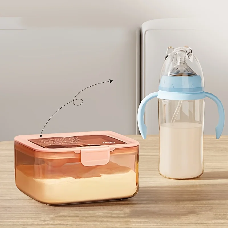 Latas de leche en polvo con hebilla, caja portátil de almacenamiento para viajes y viajes, frutas, nueces y aperitivos