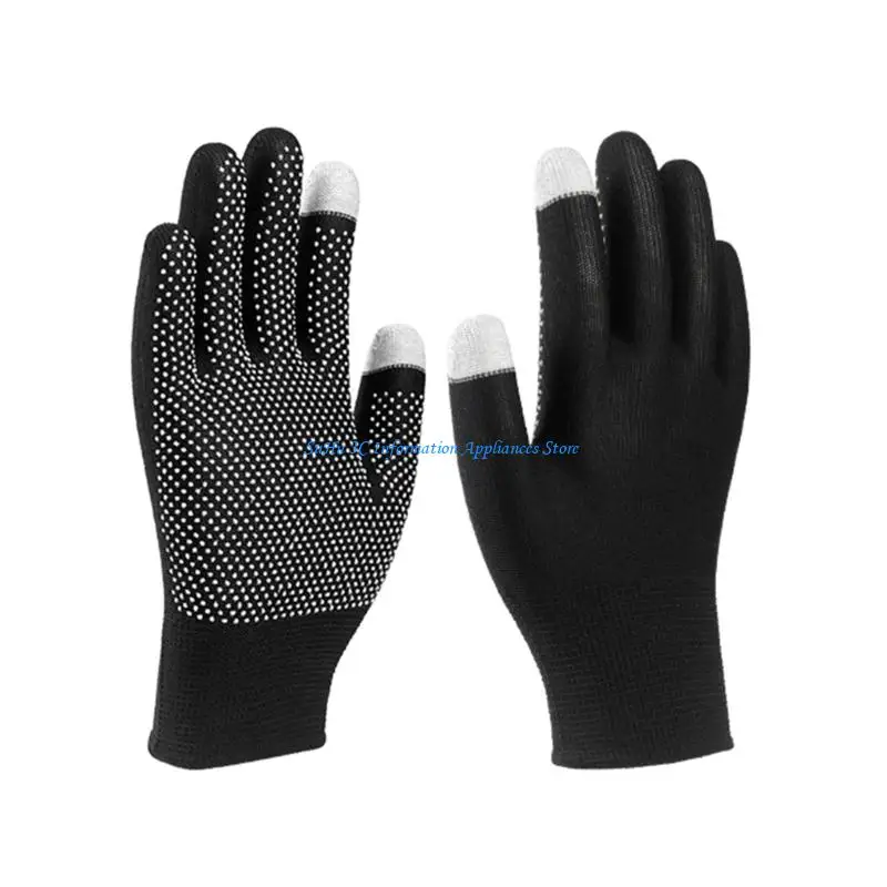 Touch Display Antislip Work Gloves Thin Carbon Fiber Nylon Blend Lightweight 2x
