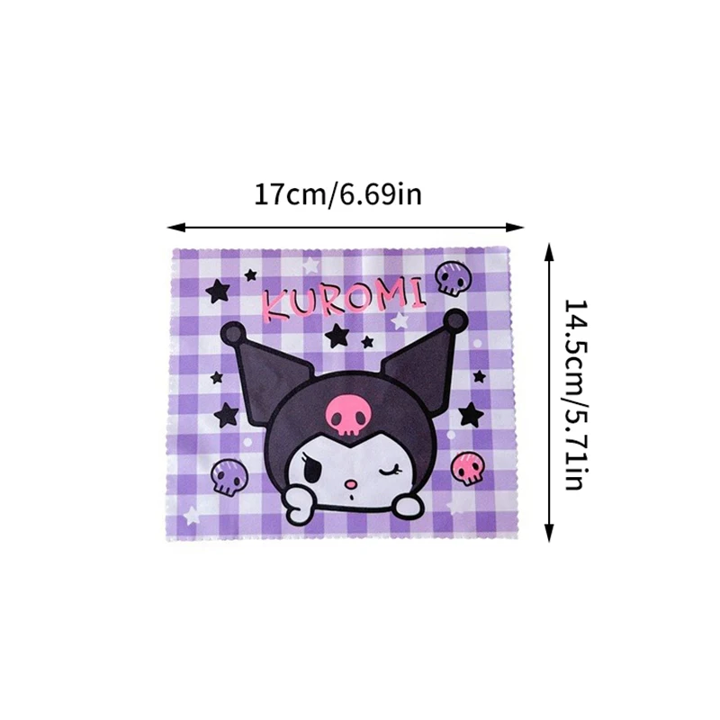 Sanrio-paño para gafas de Hello Kitty, paño de limpieza de pantalla Kawaii Kuromi Cinnamoroll Pochacco, bonito regalo para niñas