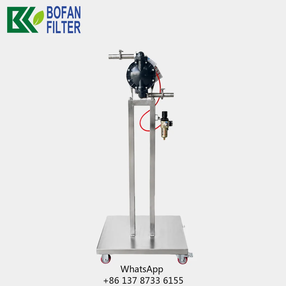 Bofan TCPUMP-1 1 Inch Pneumatic Diaphragm Pump PTFE Diaphragm Al Alloy Mobile Pump Cart For Conveying Liquids Such Paint Ink
