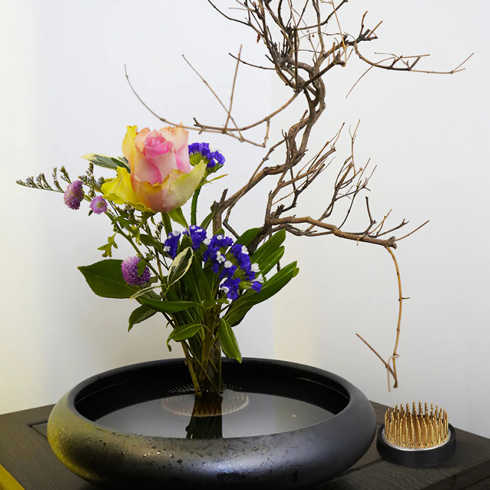 

3pcs Mountain Base 23Mm 34Mm 40Mm: Flower Holder For Arrangements Workshop Use Copper Plastic Stem Fixation Tool Vase