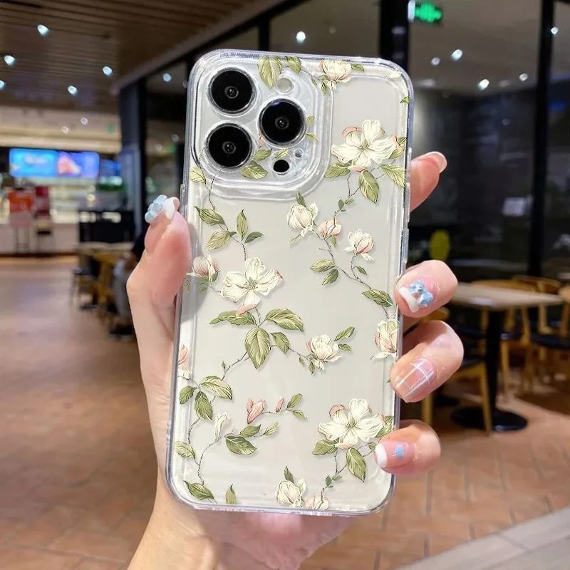 Floral Vine Case For Samsung A06 A04E A05S A04 A55 A54 A35 A14 A15 A16 A17 A34 A24 A23 A21S A36 A56 M55 M54 M23 M53 M33 Cover