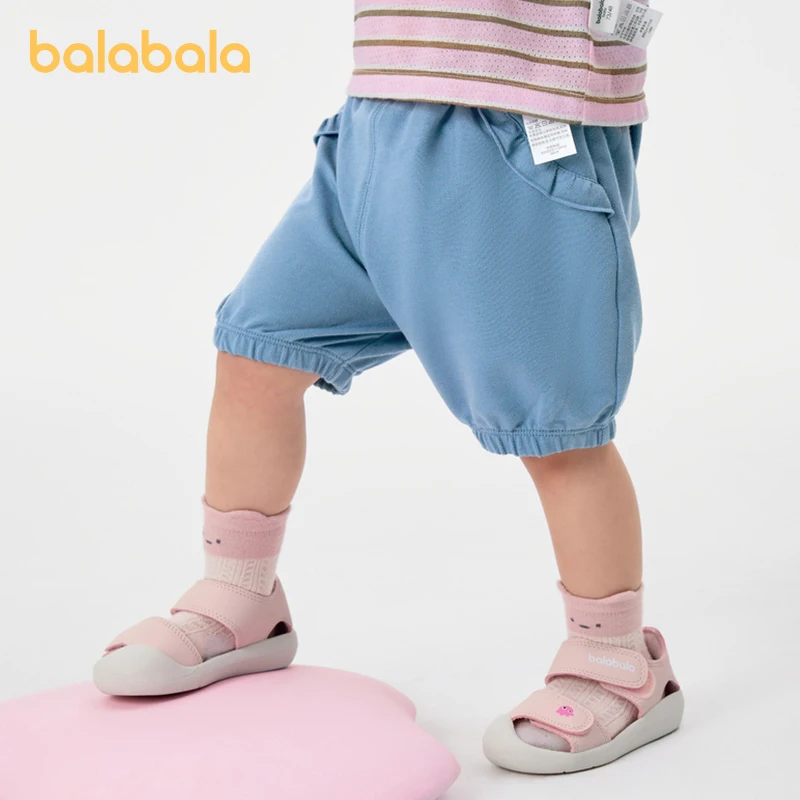 Balabala Baby Pants Baby Girls Shorts Thin 2024 Summer New  Outside Outfit Stylish Trendy Lively Sweet Fresh and Cute