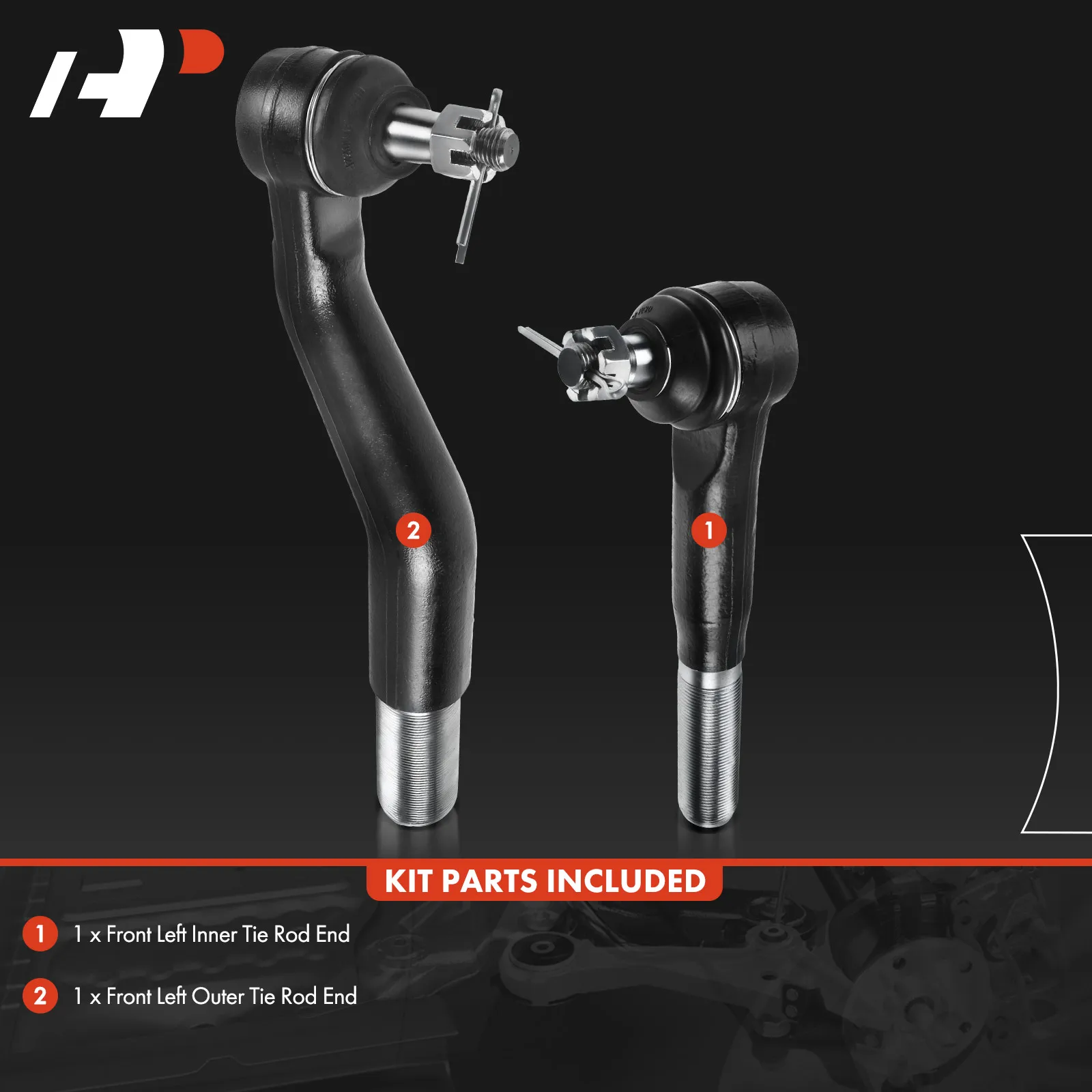 A-Premium 2x Left Outer & Inner Tie Rod End for Ford F-250 Super Duty F-350 Super Duty 99-04 F-450 Super Duty 99-02 Excursion