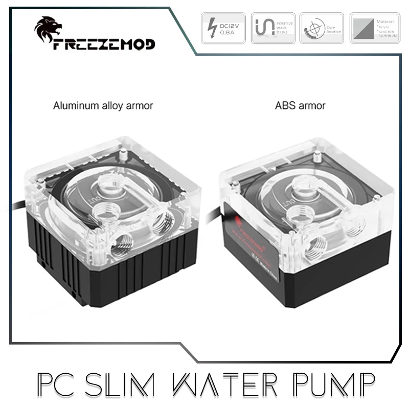 

FREEZEMOD Тонкий водяной насос для ПК, высота 44 мм, подъем 3,5 м, 550 л/ч, АБС или Алюминий Aromor Дополнительно PU-SZM4