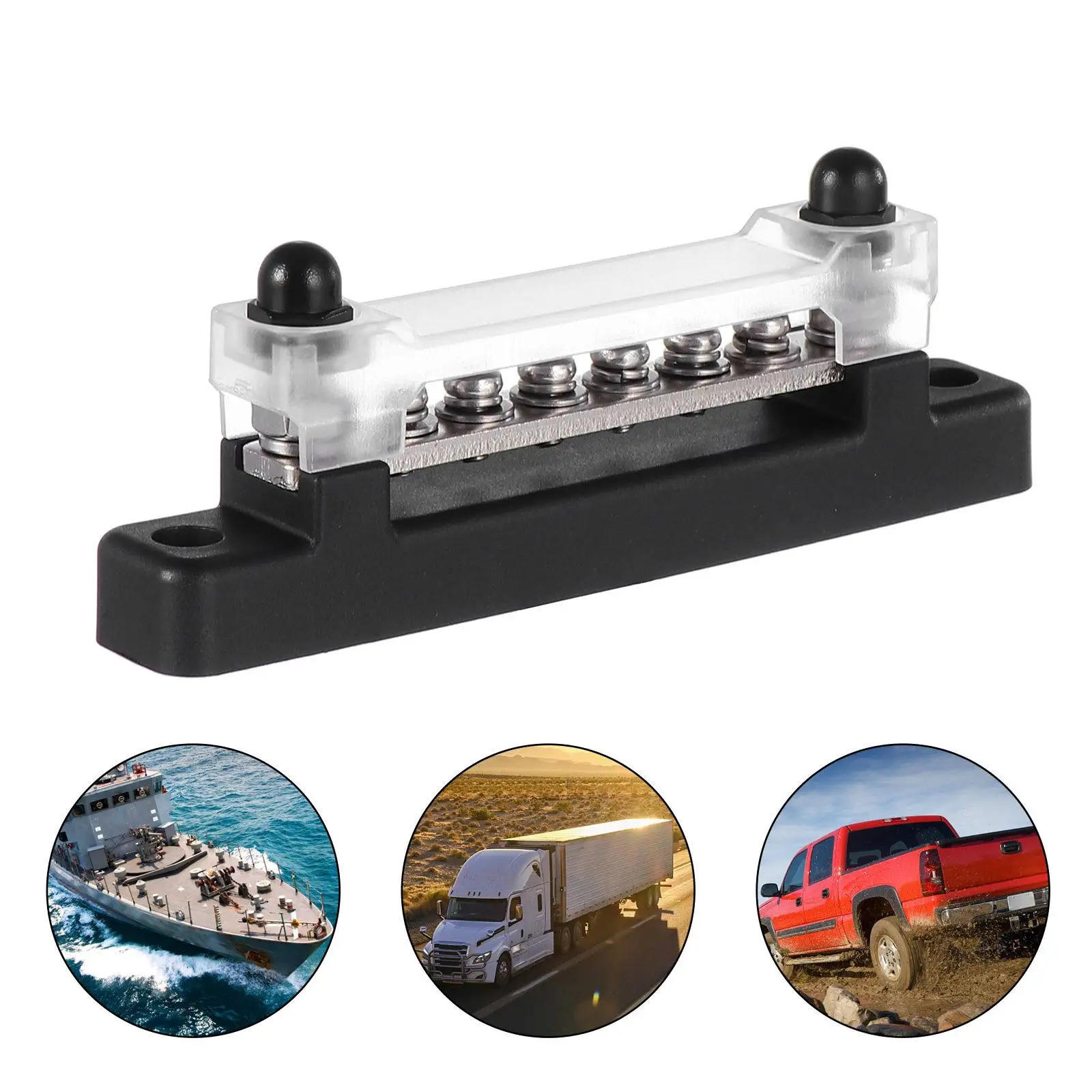 1Pcs Terminal Bus Bar 6 Adhesive Heat Shrink Ring Terminals 150a Power Distribution Block for Car Marine Rv Motorcycle