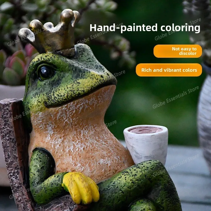 Cute Frog Decoration - Creative Resin Mini Ornament for Garden, Desktop & Tea Table