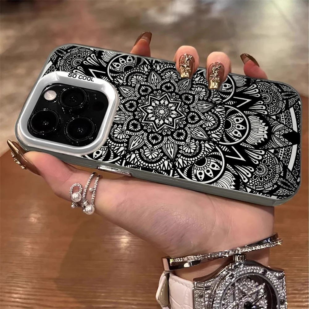 Retro-Ethno-Blumen-Hülle für iPhone 15 16 Pro Max Hüllen iPhone 16 11 12 13 17 ProMax 14 15 16e Plus 8 XS Stoßfeste IMD-Hüllen – Detail 3