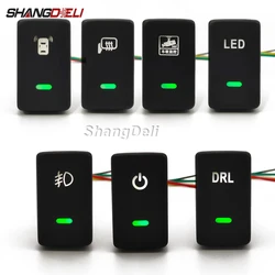 Car LED Light DRL Power On Off Rearview Mirror Heating Button Front  Fog Light For Honda CRV Odyssey Civic Fit 2008 - 2013
