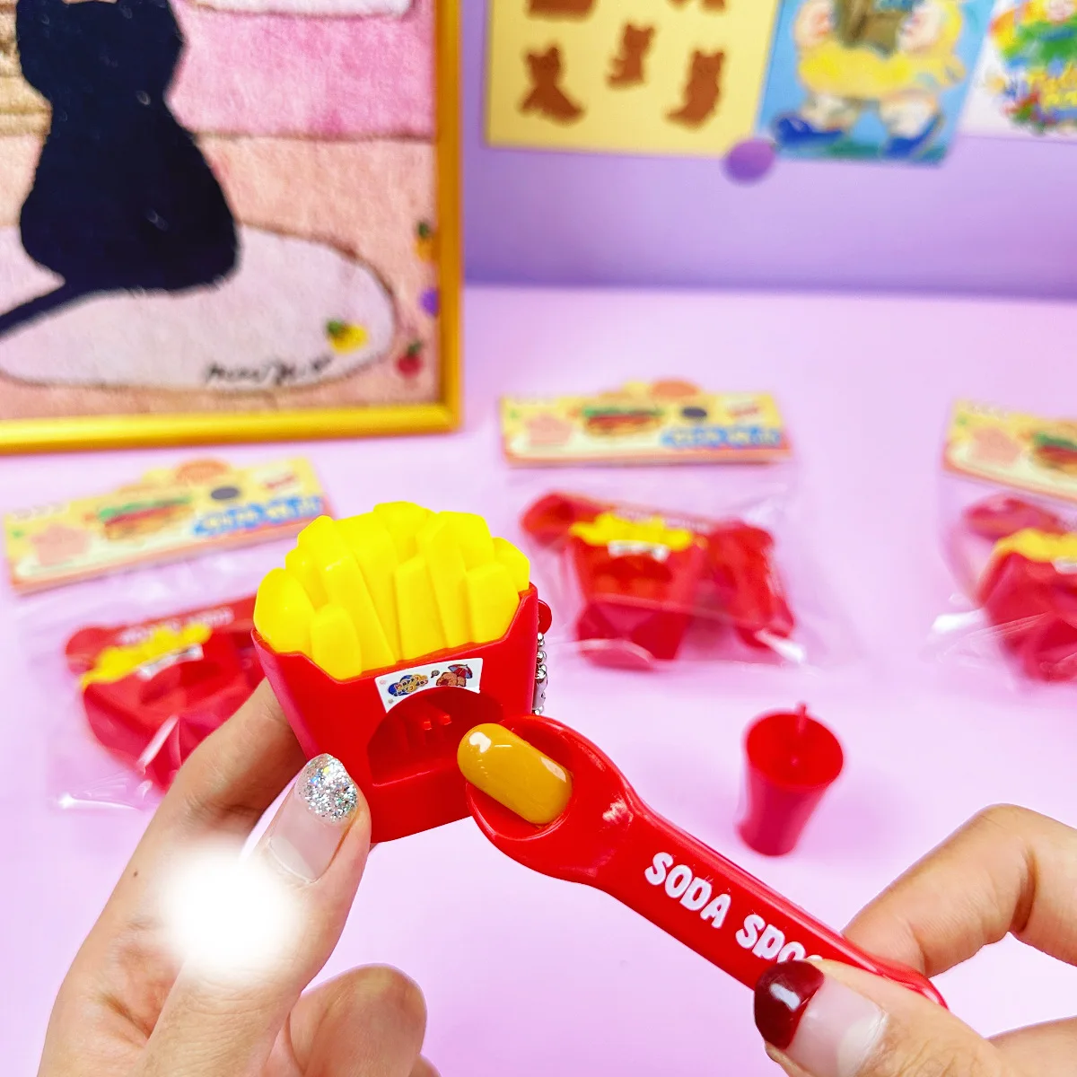 Mini Lebensmittel Pommes Set Fütterung Spielzeug Kreative Simulation Lebensmittel Pommes Lustige Fütterung Spielzeug Kinder Spielen Haus Spielzeug Nette Student Geschenke