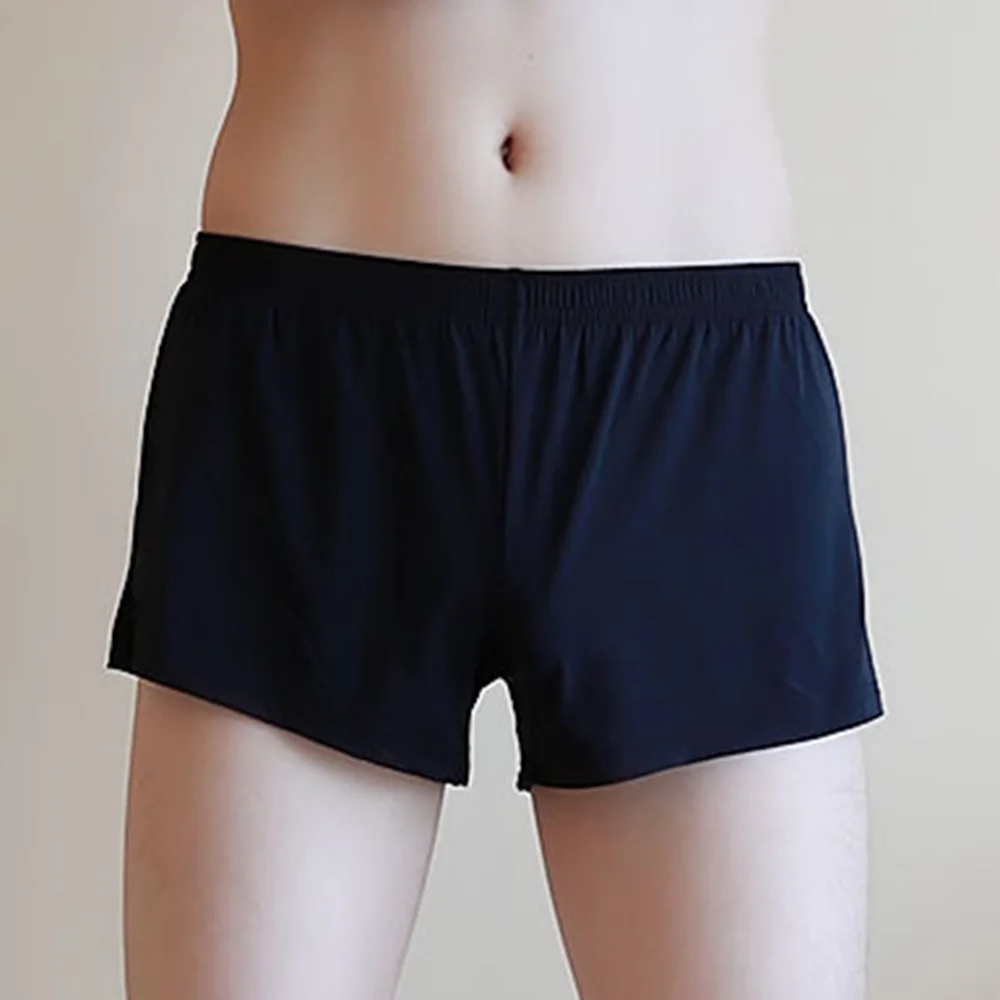 

Men Ice Silk Elastic Briefs Trunks Sexy Sheer Quick Dry Seamless Shorts Breathable Hombre Underwear Solid Color Trunks