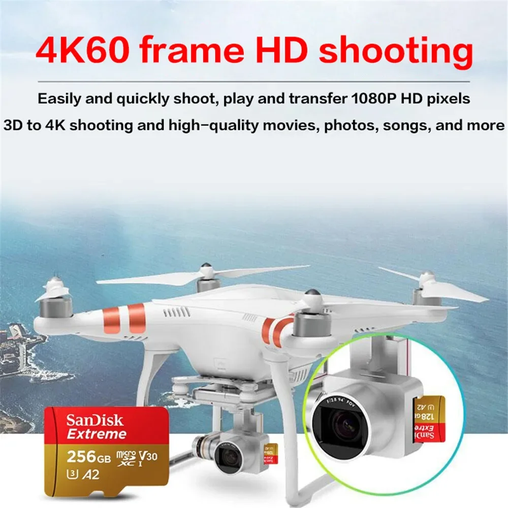 بطاقة مايكرو إس دي للكاميرا طائرة بدون طيار GoPro ، بطاقات ذاكرة nendo ، بطاقة أقصى A1 A2 U3 V30 ، USB ، 4K Flash Micro SDXC ، HC ، أصلي