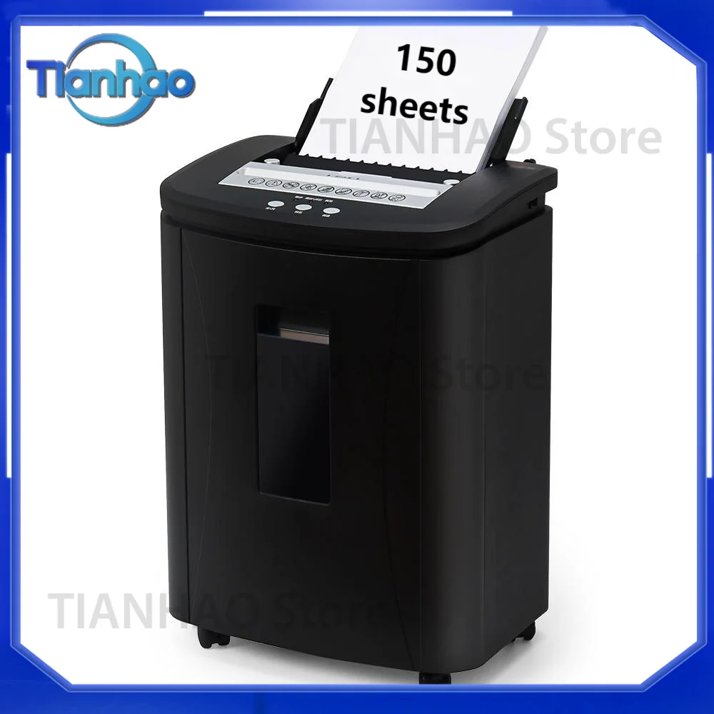 25L Auto Feed Paper Shredder for 150 Sheets P5 Heavy Duty Commercial Micro Cut Document Destroyer Machine for Home Office