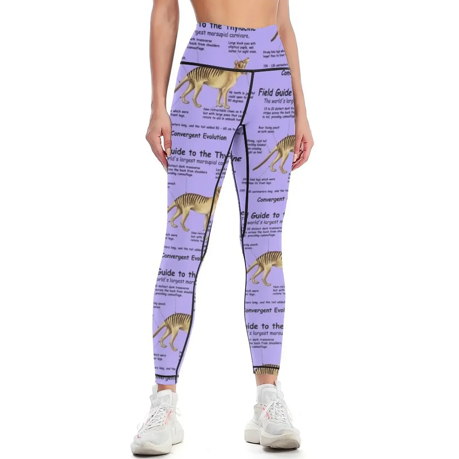 

A Field Guide to the Thylacine - print writing Leggings Women's trousers sport pants gym sportswear woman Womens Leggings