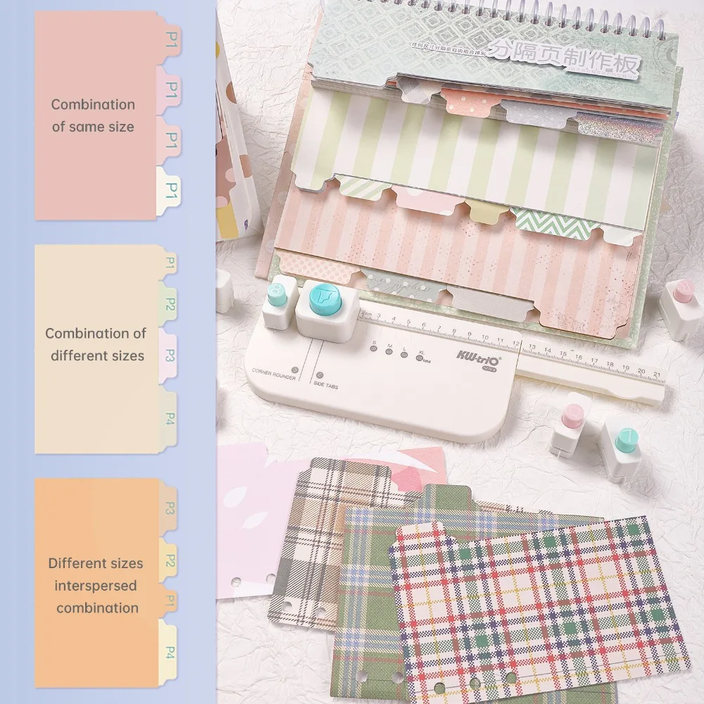 Handmade ABS Tab Punch Board 4 Sizes Multi-Size Paper Punch Compact 30/40/50/60mm Hole Punch Planner