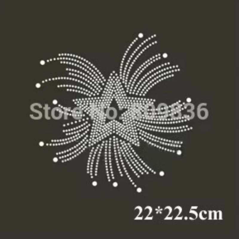2pc/lot Star Design Iron on Transfer Patches Hot Fix Rhinestone Motifs - Easy Apply Rhinestones