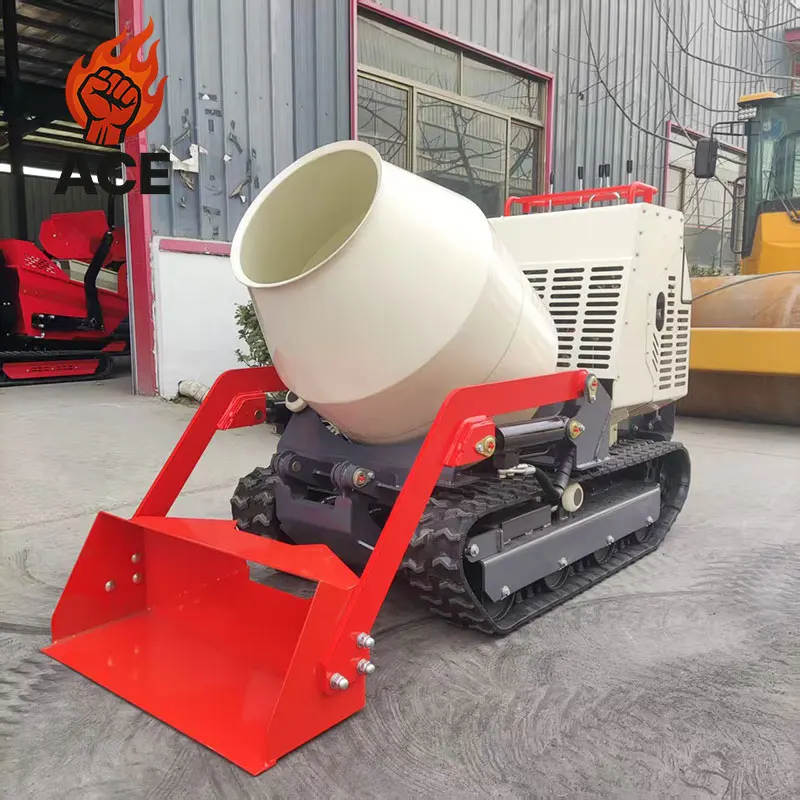 

Customized Mini Crawler Dumper with mixer Tracked MINI Dumper 800KG Mini Transporter Dump Truck for concrete mixer