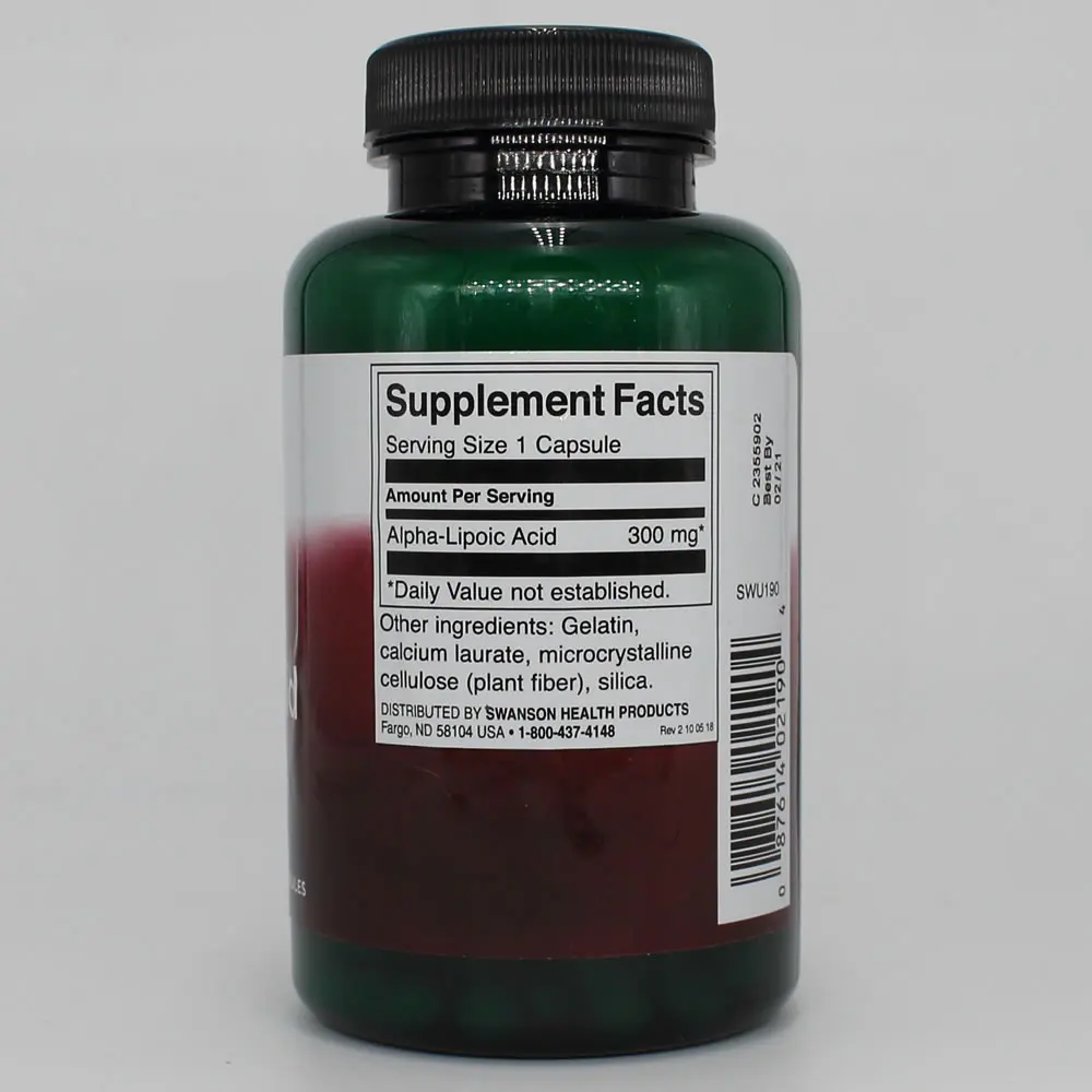 Free Shipping Swanson Alpha Lipoic Acid 300 mg 120 capsules