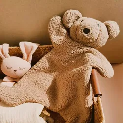 Handmade Newborns Security Teddy Bear Lamb Fluffy Doll Toy Super Soft Baby Comforter Blanket Sleeping Bedding Plush Toys