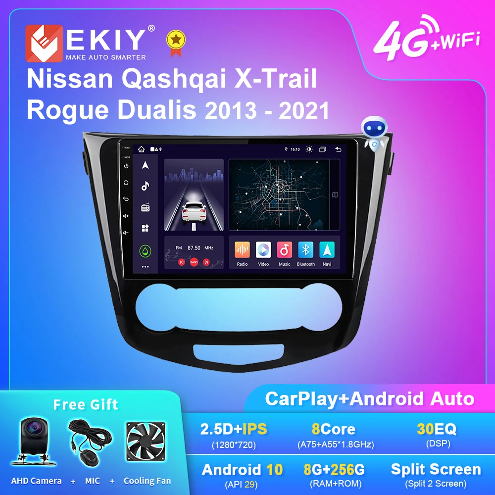 EKIY X7 Android Car Radio For Nissan Qashqai J11 X-Trail xtrail T32 Rogue Dualis 2013-2021 Stereo Carplay Multimedia Player 2DIN