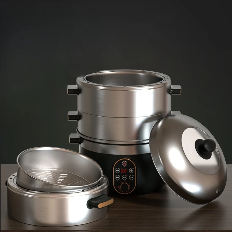 

304 stainless steel, steamer, household, multi-function, three layers, large capacity, automatic power failure