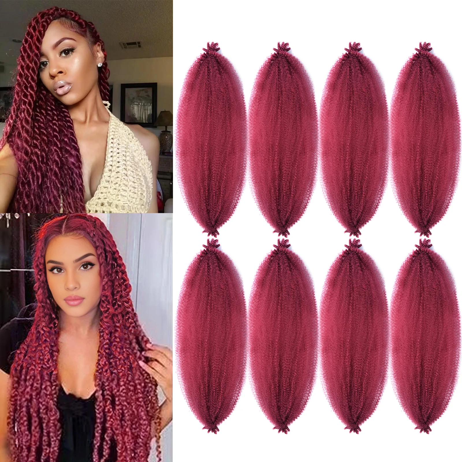 16/24 Zoll Kinky Twist Marley Flechten Häkelhaar Synthetisches vorgetrenntes federndes Afro Twist Haar für Butterfly Locs Zöpfe