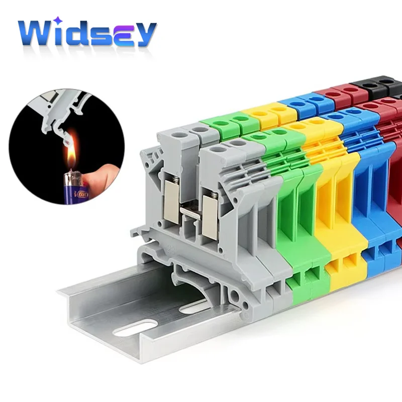 UK2.5B Copper Parts DIN Rail Terminal Blocks 3N/5N/6N/10N/16N/25N/35/50N Double Layer Voltage/Current Insurance Ground Connector