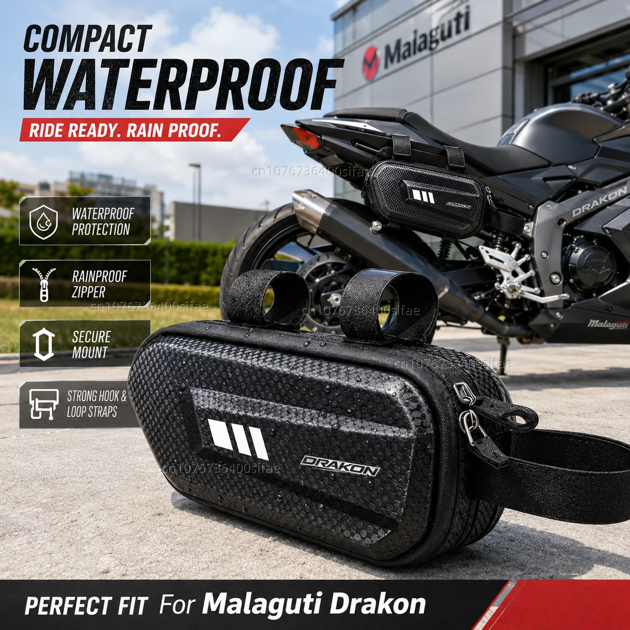Bolsa lateral para motocicleta, alforja de carcasa dura impermeable con logotipo personalizado para Malaguti Drakon 2022-2024, bolsa lateral impermeable