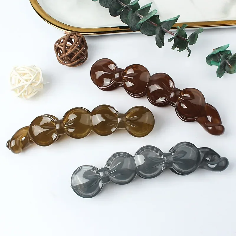 Frosted Bow Banana Clip Women Girls Hair Styling Plastic Hair Crab Clip Hair Twist Hairpins Girls Styling Headwear Accessories