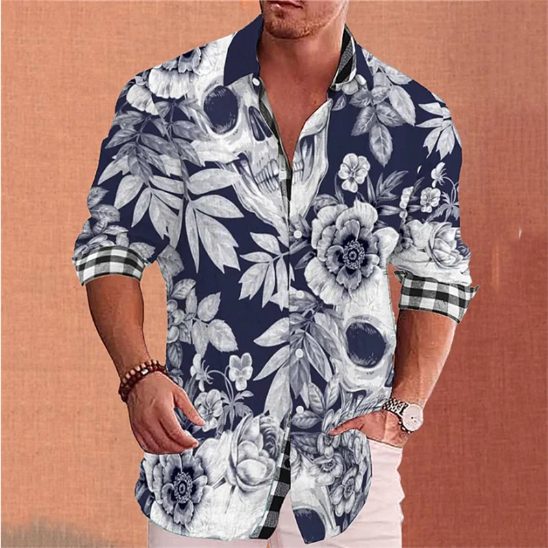 Men\'s Fashion Retro Floral Shirt Men\'s Casual Outdoor Street HD Pattern Elastic Soft Comfortable 2024 New Daily Shirt T-Shirt