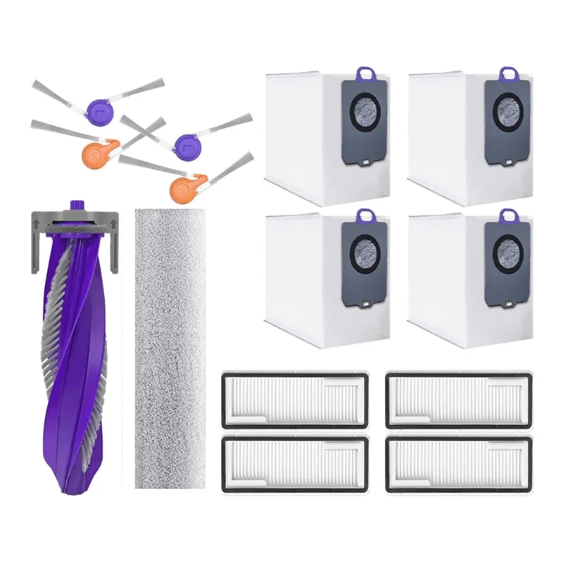 

【CODE】For Narwal Flow Replacement Parts Kit-Main Brush, Side Brush, HEPA Filter, Mop Roller, Dust Bag