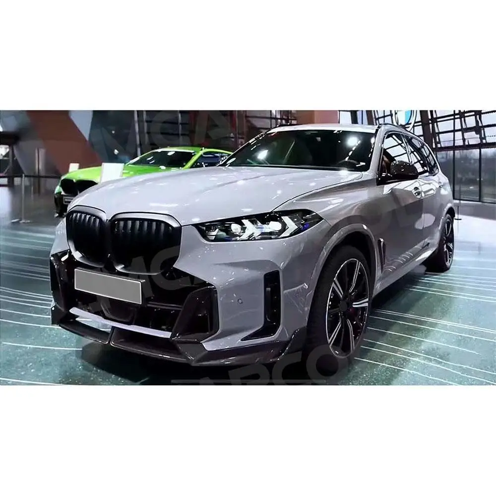 Front Lip Spoiler Bumper Guard Chin Cover For BMW X5 G05 LCI M Sport 2023+ ABS Carbon Look Body Kits Decoration Car Accessories