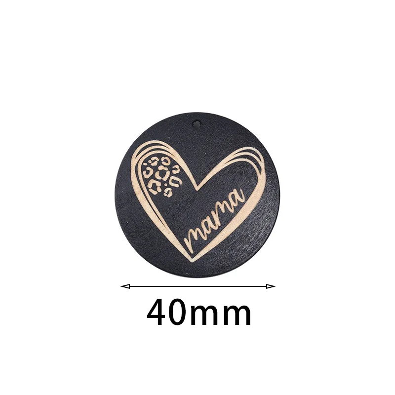 100pcs/lot Key Chain Wood Circle Ring Love Mother's Gift DIY Jewelry Badge Accessories Factory Supplies Wooden Disks
