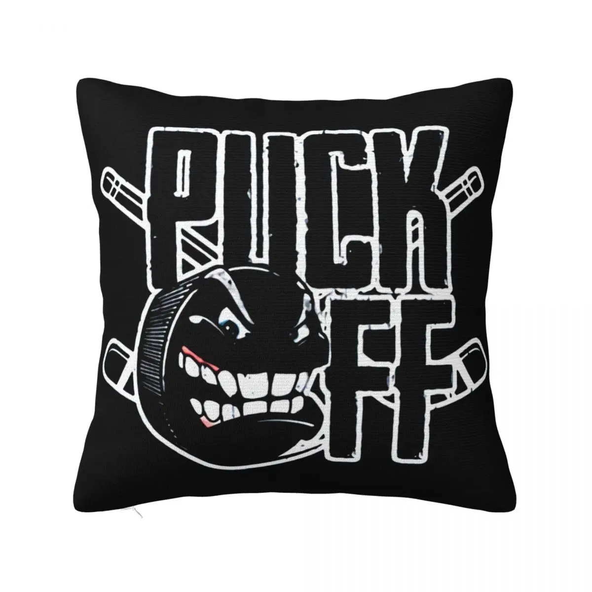 Puck Off Ice Hockeyer Street Hockeyer Mens Funny Design Text Present 3D Designs Children Comfortable Humor Pillow Case