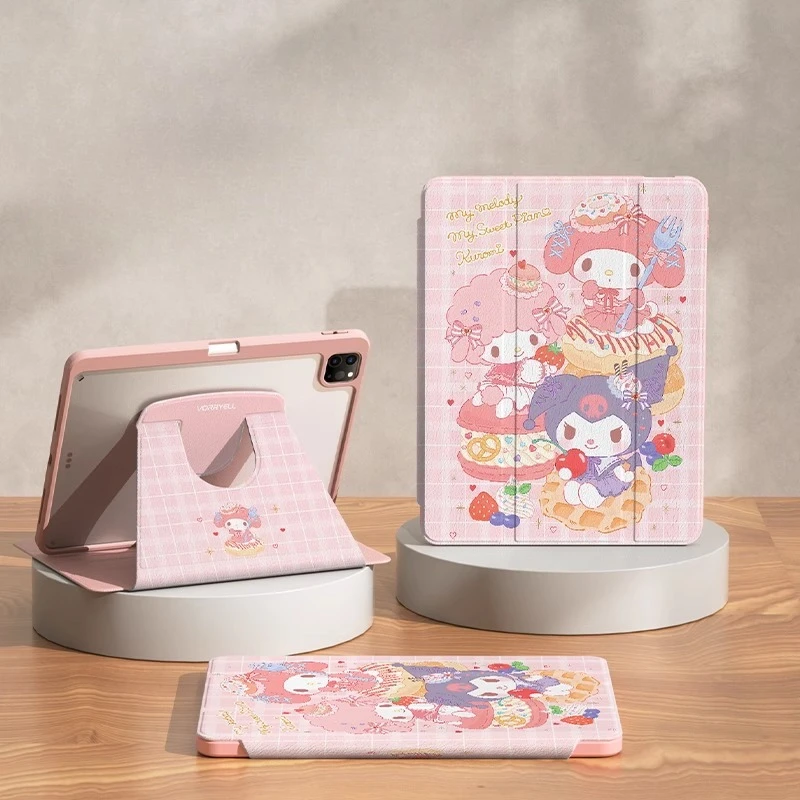 

Sanrio My Melody for iPad Case IPad Air 3 4 5 Mini 6 7 Protective Cover IPad Pro 4 5 6 Shockproof Rotating Leather Tablet Case