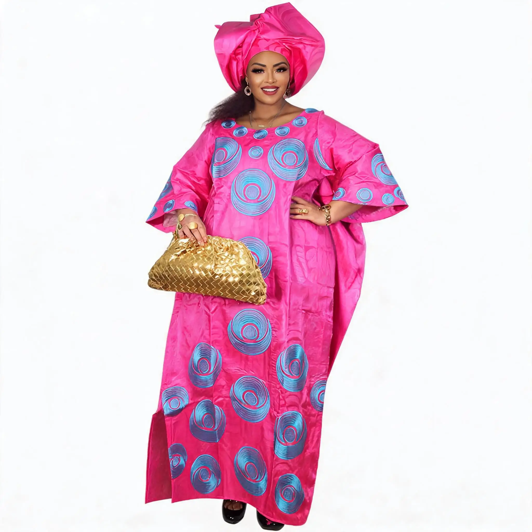 

African Dress For Women Abaya Embroidery Plus Size Elegant Party Church Dress