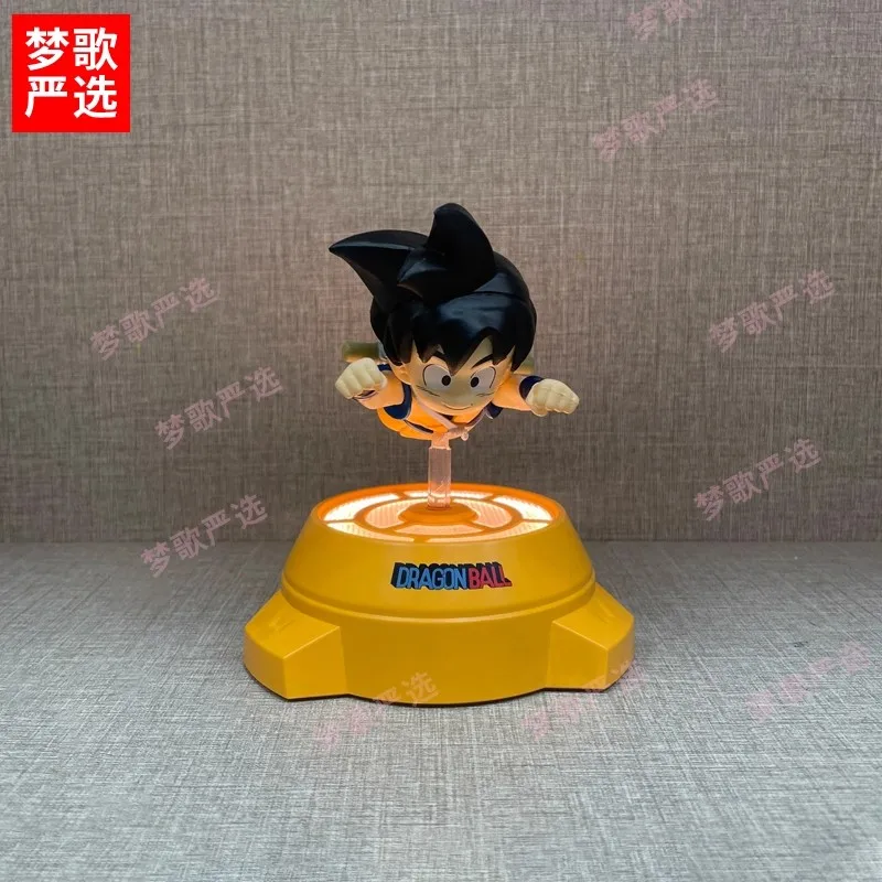 14cm Dragon Ball Anime Figure Goku Figurine Rotating Night Light Goku Collection Model Desktop Car Ornament Toys Gifts